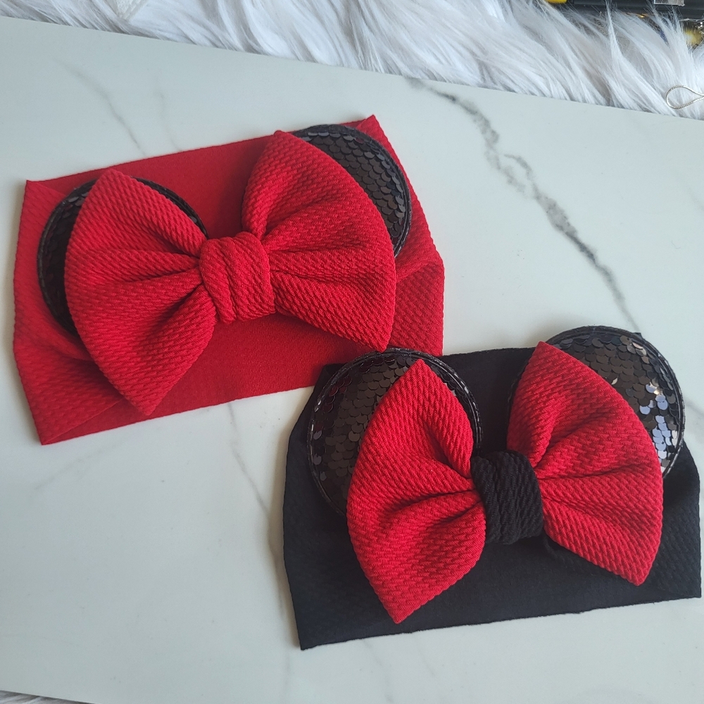 New Baby Girl Mickey Mouse Handbands Bow Accessories